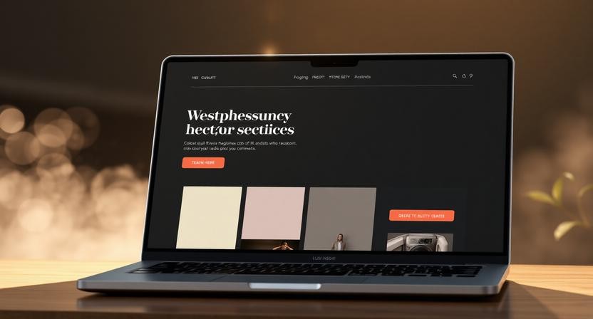 Magazine-style website redesign with dark backgrounds and cream cards